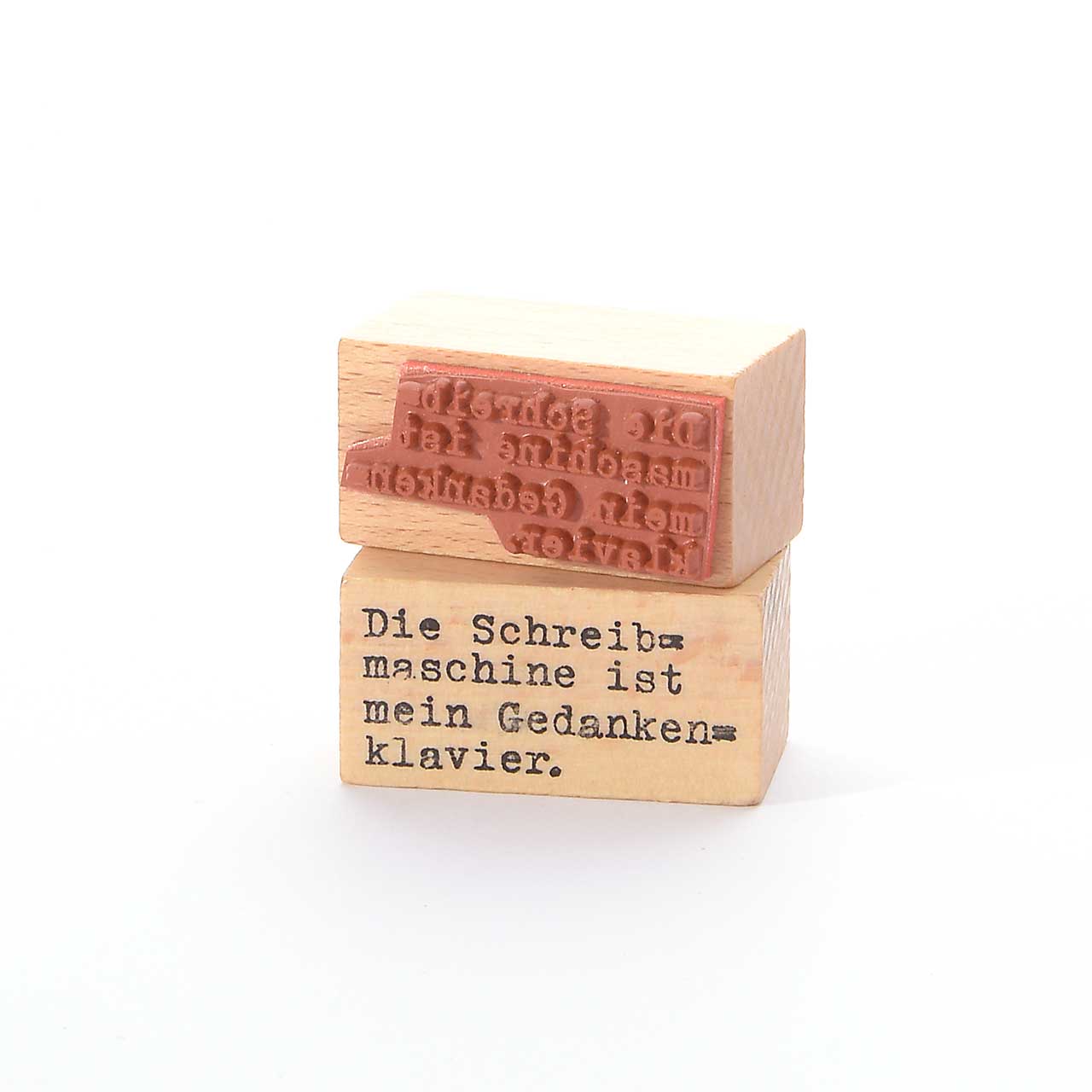 Motivstempel Titel: Die Schreibmaschine ist mein Gedankenklavier. Motivstempel Titel: Die Schreibmaschine ist mein Gedankenklavier.