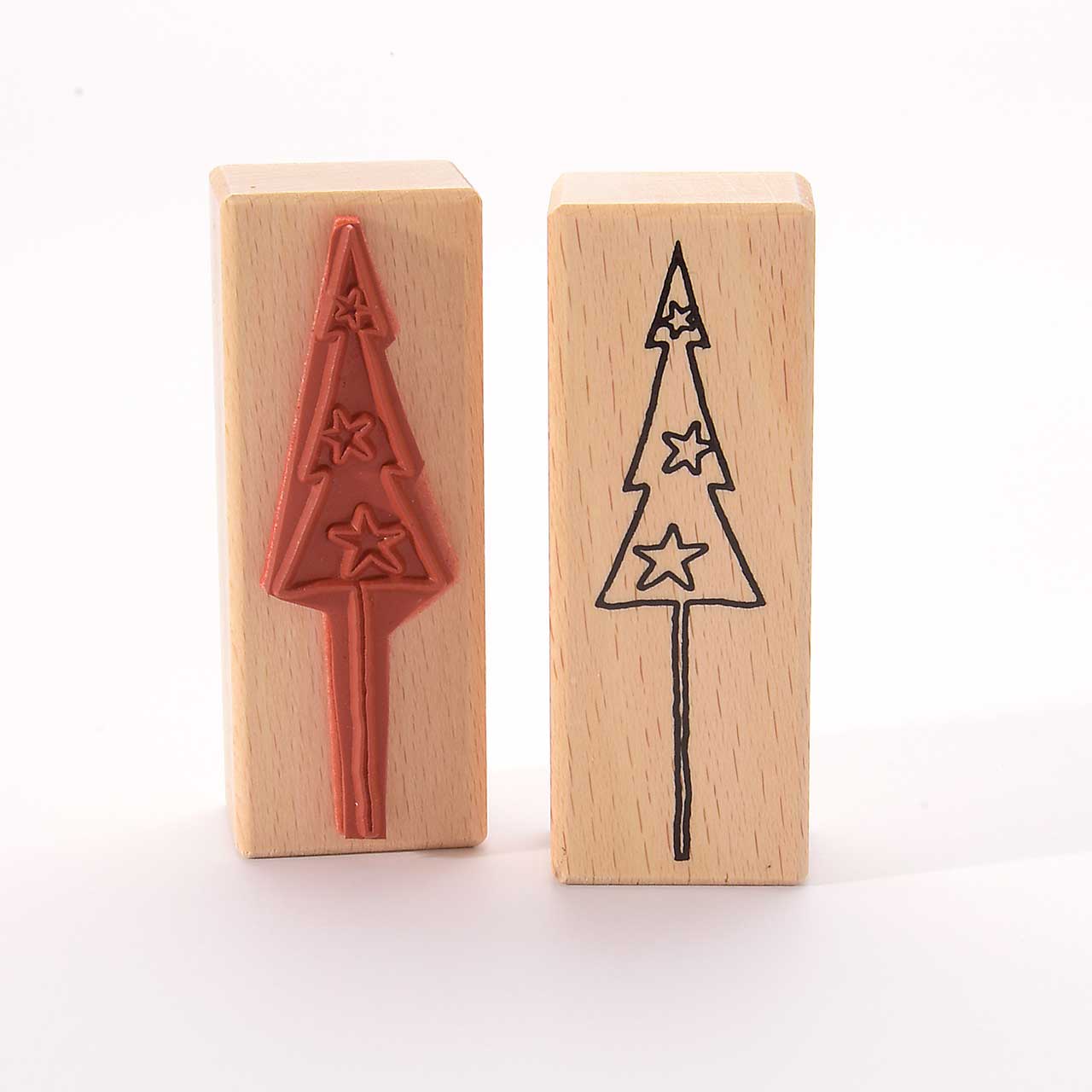 Motivstempel Titel: Tannenbaum mit Sternen (Kontur)