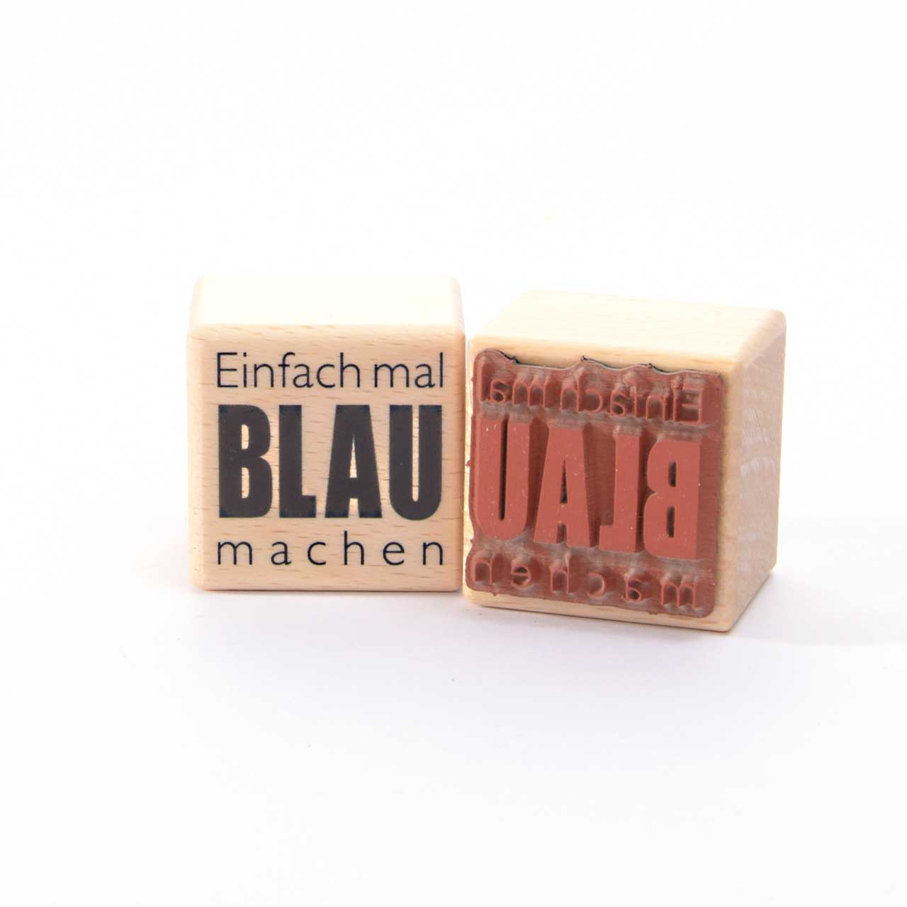 Motivstempel Titel: Einfach mal Blau machen