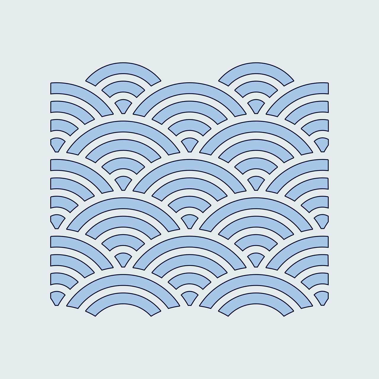 Kite-Schablonen - Große Wellen (110 x 100 mm) Kite-Schablonen - Große Wellen (110 x 100 mm)