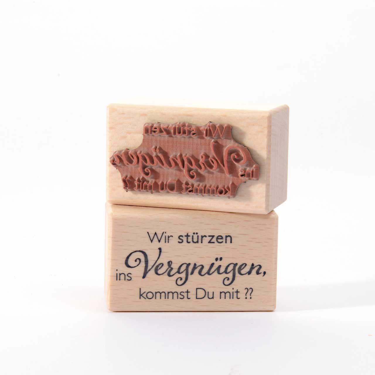 Motivstempel Titel: Wir stürzen ins Vergnügen, kommst Du mit?