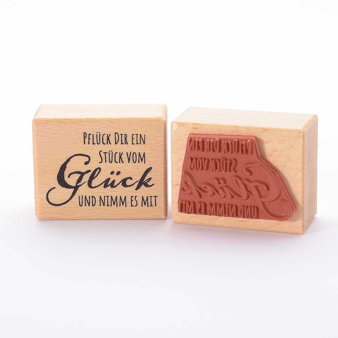 Motivstempel Titel: Pflück Dir ein Stück vom Glück und nimm es mit