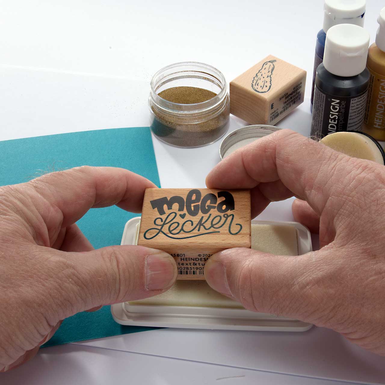 Motivstempel Titel: Mega lecker
