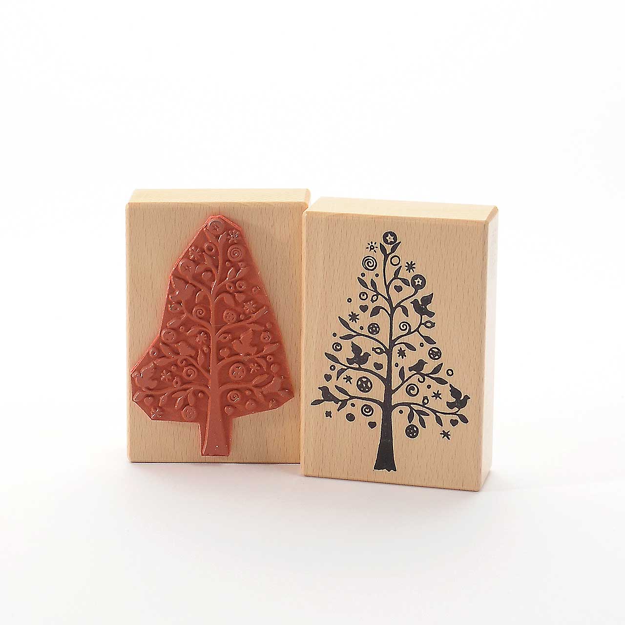 Motivstempel Titel: Weihnachtlicher Baum mit Vögel Motivstempel Titel: Weihnachtlicher Baum mit Vögel