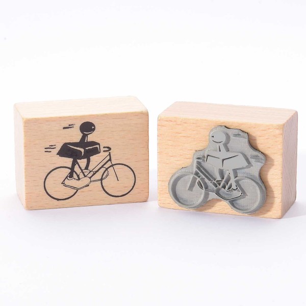 Motivstempel Titel: Stempelmännchen · auf dem Fahrrad