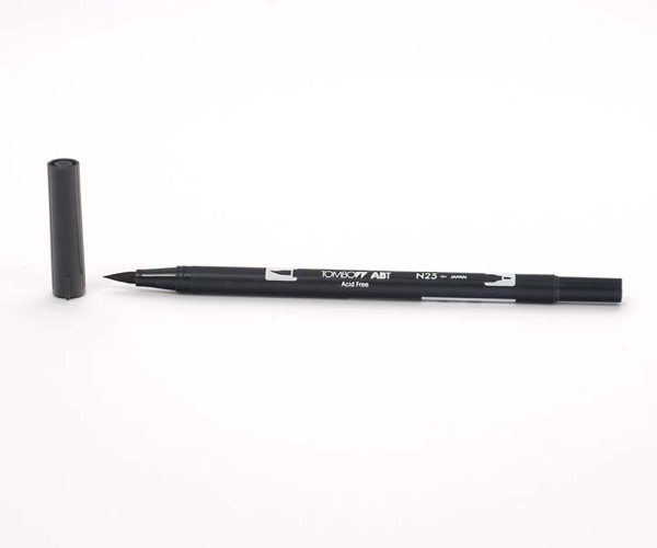 Tombow Dual Brush Pen - Lamp Black - Lampen Schwarz