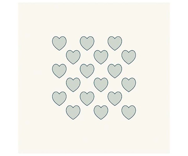 Grafische Schablonen - Viele Herzen (82 x 82 mm)
